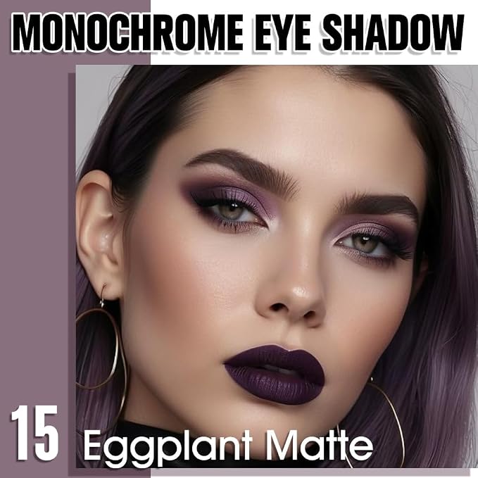 Eggplant Purple Single Matte Eyeshadow Makeup, Neutral Powde Eye Shadow - Image 2