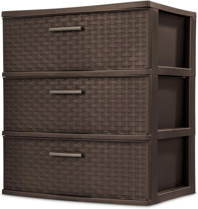 Sterilite 2-Pack 3-Drawer Wide Weave Tower, Storage Closet Organizer, and by Sterilite
