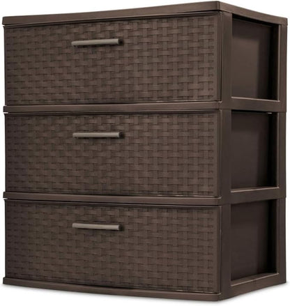 Sterilite 2-Pack 3-Drawer Wide Weave Tower, Storage Closet Organizer, and by Sterilite