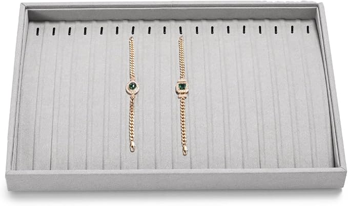 18Slots Necklace Braclet Tray Velvet Jewelry Trays Microfiber Jewelry Drawer by Papten