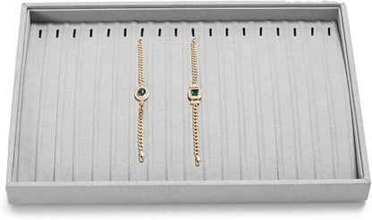 18Slots Necklace Braclet Tray Velvet Jewelry Trays Microfiber Jewelry Drawer by Papten