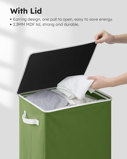 SOLEDI Laundry Hamper with Lid 100L Large & Tall Collapsible Laundry Basket - Image 6