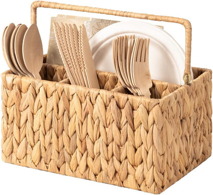 StorageWorks Hand-Woven Wicker Silverware Organizer by StorageWorks