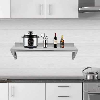 12''x36'' Wall Mounted Stainless Steel Shelf NSF Commercial Metal Wall Mount - Image 2