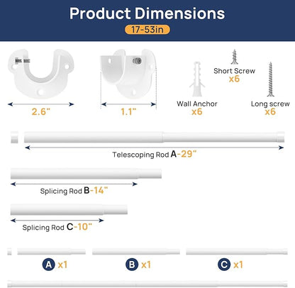 ENJOYBASICS 17-53" Heavy Duty Closet Rod - Image 2