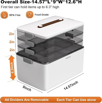 funest 4- Tier Medicine Storage Box Organizer Portable First Aid kit Box Sewing - Image 3