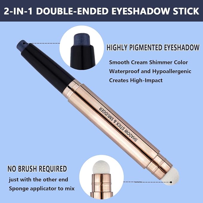 Eyeshadow Stick Makeup, Highlighter Matte Cream Eye Shadow Pencil, Waterproof - Image 3