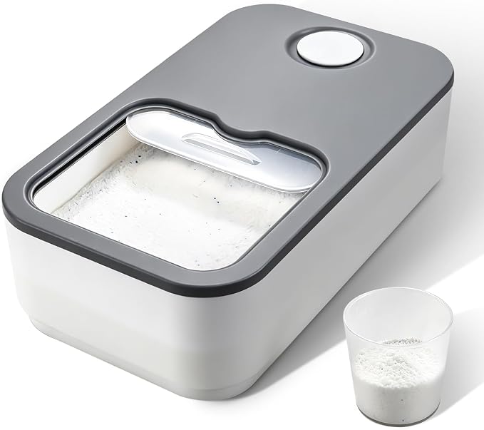 2.6GAL Laundry Powder Container, Powder Laundry Detergent Container, Plastic by VOTLEVT