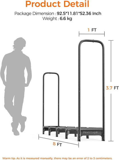 Firewood Rack, 8ft Heavy Duty Fire Wood Storage Racks - Image 8