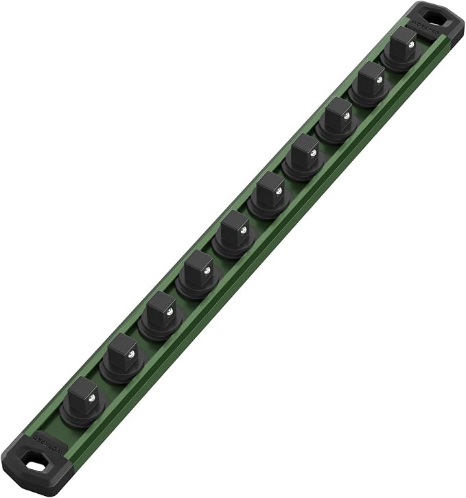 WORKPRO Magnetic Socket Organizer, 3/8-Inch Drive Aluminum Alloy Sockets Rail by WORKPRO