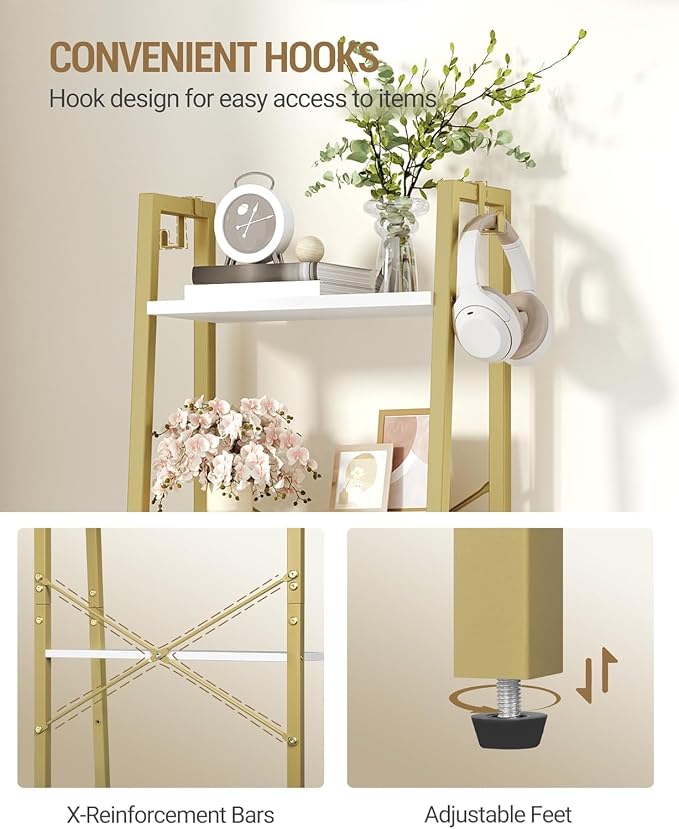 Hzuaneri Ladder Shelf, Freestanding Corner Storage Shelf | Bookcase - Image 4