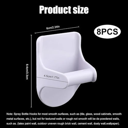 8 Pcs Wall Mount Spray Bottle Holder, Strong Adhesive Spray Bottle Hooks Holder - Image 2