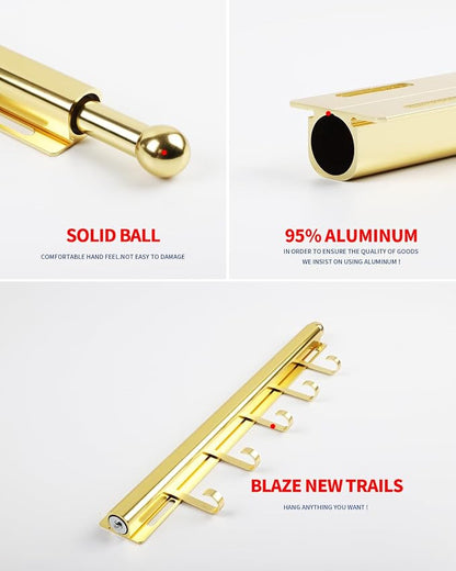 BaiNong Valet Rod for Closets Pull Out 16.5" Gold - Image 6