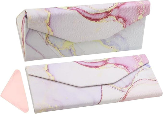 Foldable Glasses Case, Magnetic PU Leahter Sunglasses Case, Cute Hard Shell by FLYINGMAGE