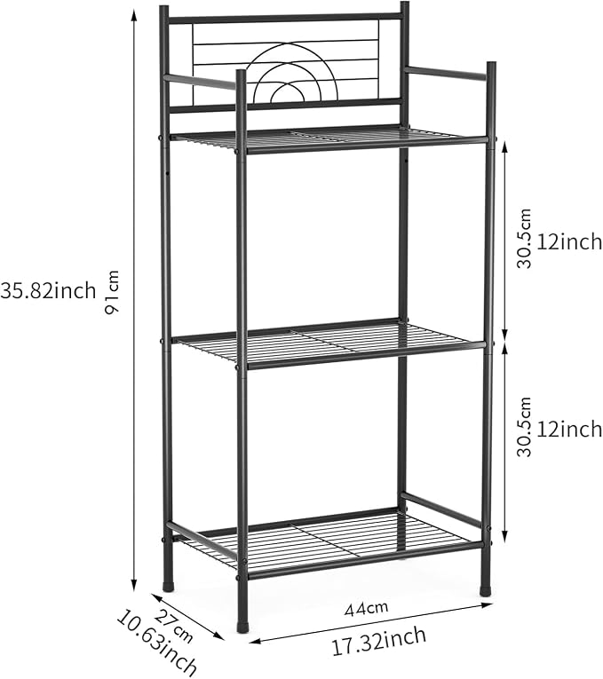 3-Tier Freestanding Bathroom Storage Shelf, Storage Shelves Organizer - Image 3