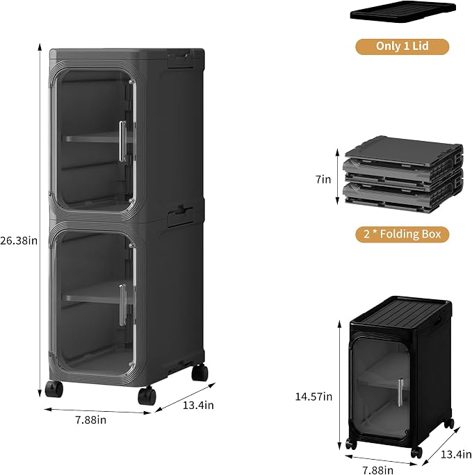 2-Tier Narrow Slim Bathroom Storage Cabinet - Image 2