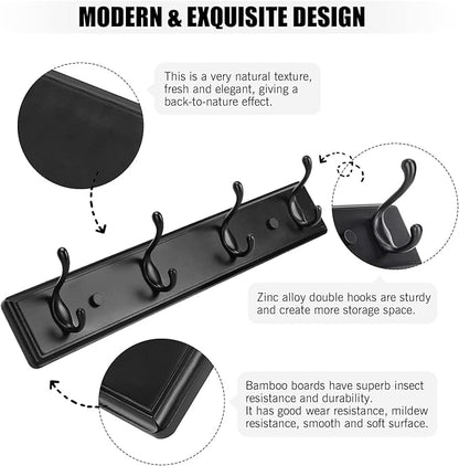 Wooden Coat Rack, Wall-Mounted Organizer - Image 4