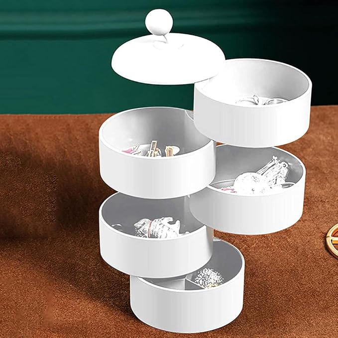 Jewelry Storage5-layer 360° Rotating Box Tower Stud Organizer Large Ring by Unknown