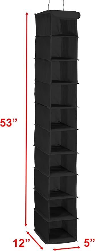 Simple Houseware 10 Shelves Closet Hanging Shoe Organizer - Image 3