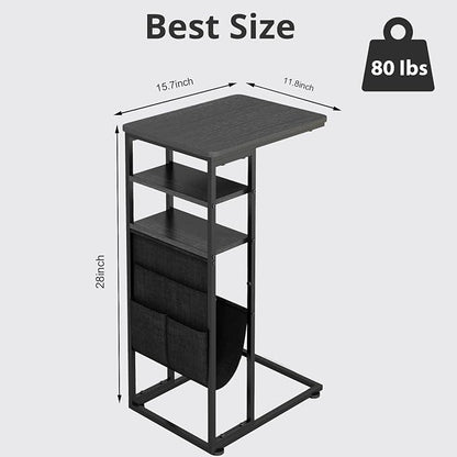 C Shaped End Table 28" 3-Tier C Table - Image 3