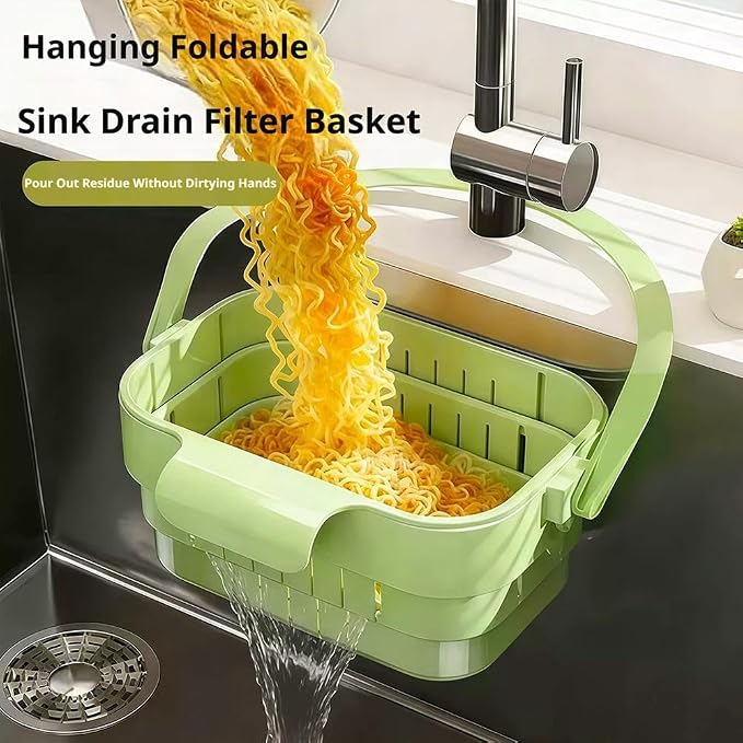 Foldable Hanging Sink Drain Basket Stretchable Kitchen Colander - Image 4
