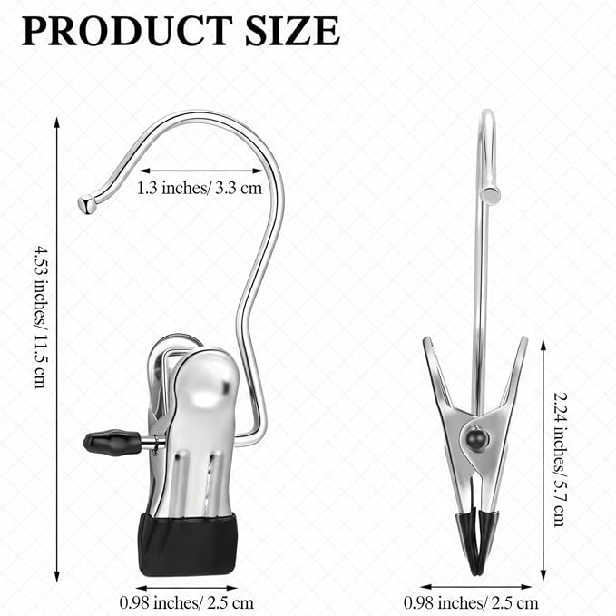 Yinder Boot Hangers Clips Laundry Hooks Hanging Stainless Steel Clothes Pins - Image 2