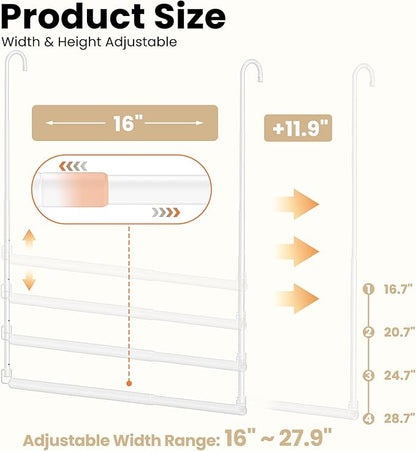 2 Pack Stepless Extender Closet Hanging Rod - Image 2