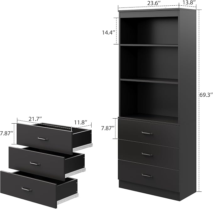oneinmil 70" H 6-Tier Bookshelf - Image 2