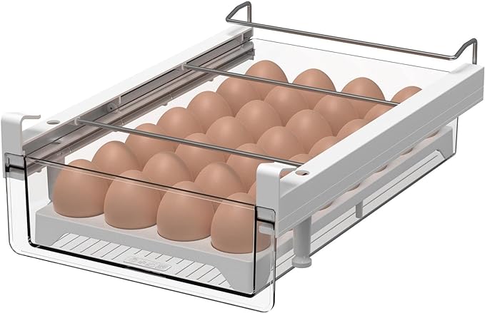 vacane Fridge 28 Egg Drawer Pull Out, Refrigerator Organizer Bins Heavy Duty-L by vacane