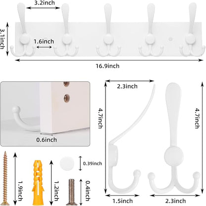 Coat Rack Wall Mount Coat Hooks Wooden Hat Rack - Image 2