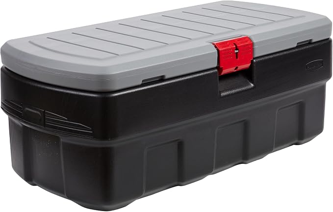 Rubbermaid 48 Gallon Black Action Packer Lockable Latch Indoor and Outdoor by Rubbermaid
