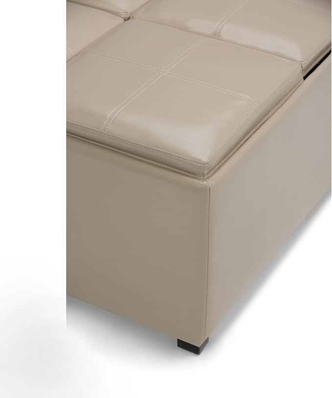 SIMPLIHOME Avalon Wide Contemporary Square Coffee Table Storage Ottoman - Image 8