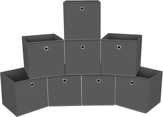Foldable Storage Cubes Bins, 11 Inch Cloth Storage Cube Fabric Storage Box by NieEnjoy