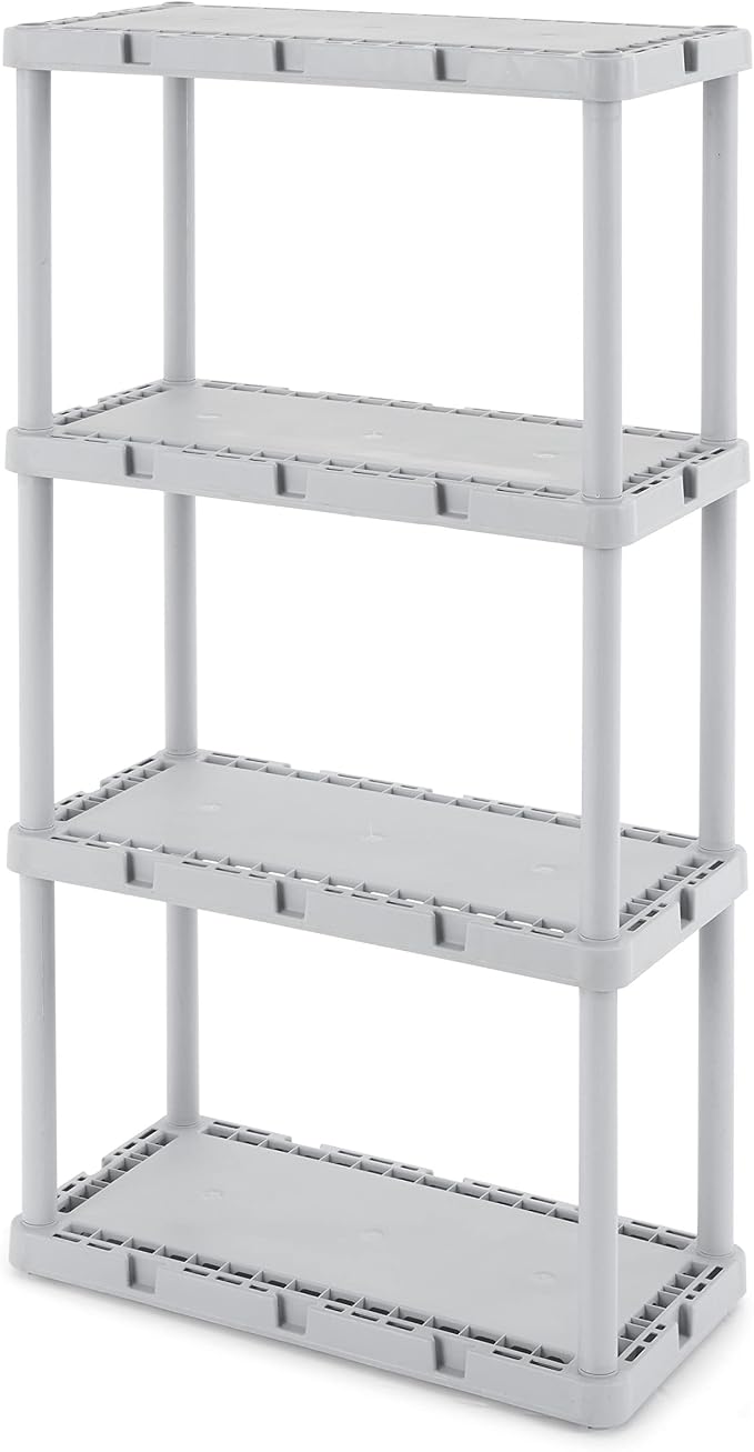 Gracious Living 4 Pack Light Duty Storage Shelves, Knect-A-Shelf 4-Shelf Solid - Image 3