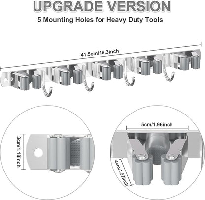 Broom Holder Wall Mount, Broom Organizer Wall Mount Stainless Steel Broom and - Image 6