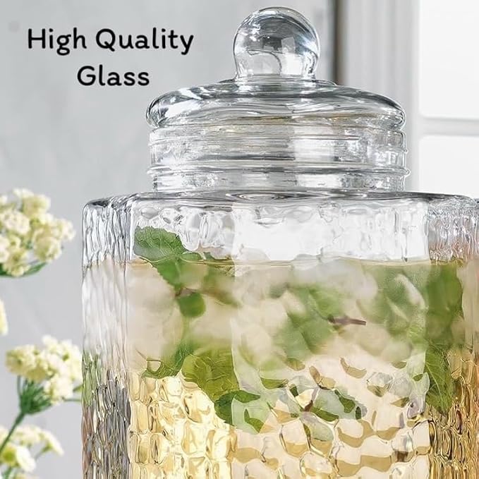 1.5 Gallon Hammered Glass Drink Dispenser - Image 3
