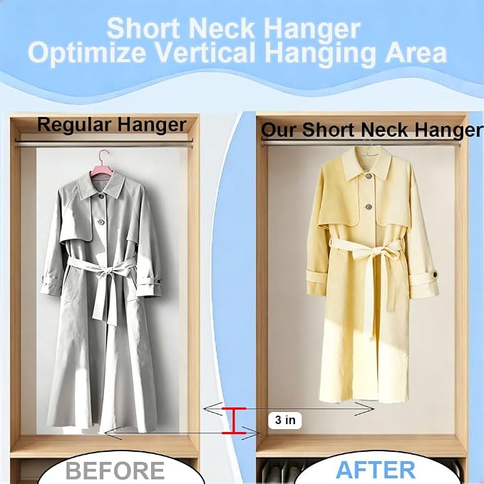 King Mills Short Neck Hangers for Clothes, 20in Heavy Duty Stainless Steel - Image 5