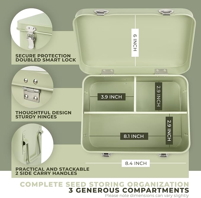 Seed Storage Box – Metal Seed Packet Organizer - Image 6