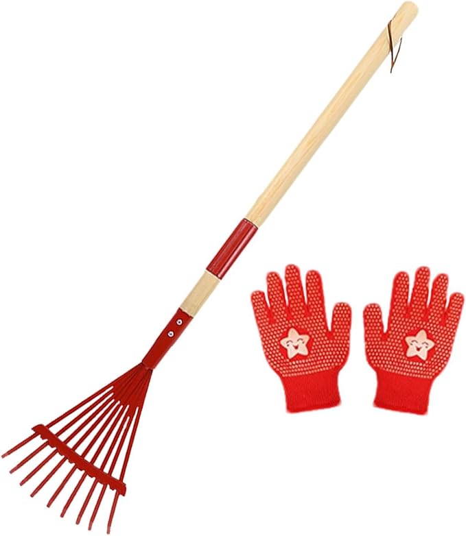 Kids Rake - 27 Inch Detachable Wooden Handle - - Image 7