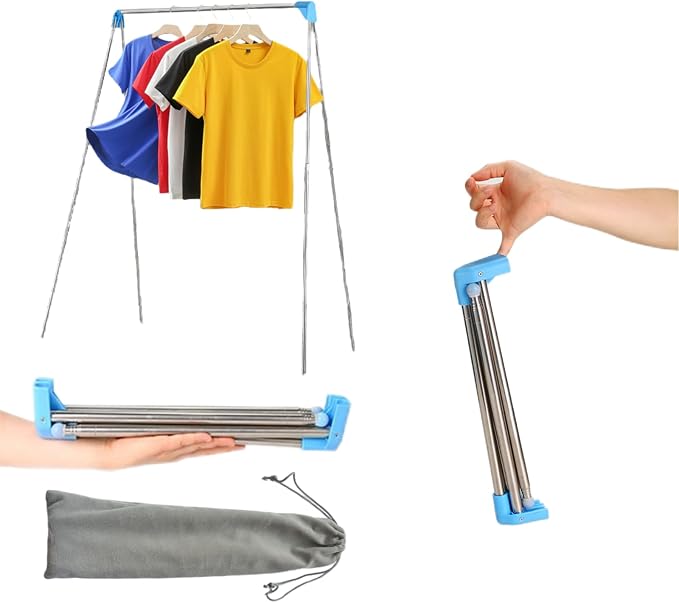 Lmaray Portable Travel Garment Rack, Compact Stainless Steel Foldable Mini by Lmaray