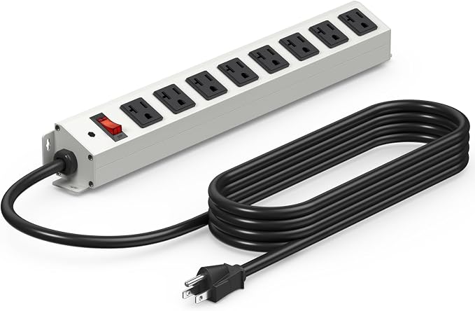 CCCEI Corner Mount Angle Power Strip, Under Cabinet Heavy Duty 8 Outlets Power by CCCEI
