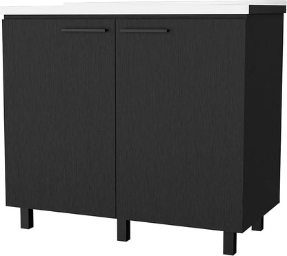 Oklahoma 2 Utility Sink & Cabinet, Interior Shelf, Aluminum Countertop by FMFURNITURE