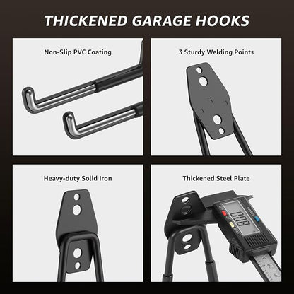 20 Pack Utility Steel Heavy Duty Wall Mount Garage Hooks, - Image 3