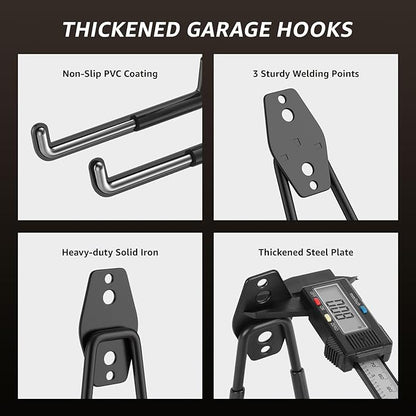 30 Pack Utility Steel Heavy Duty Wall Mount Garage Hooks, - Image 4