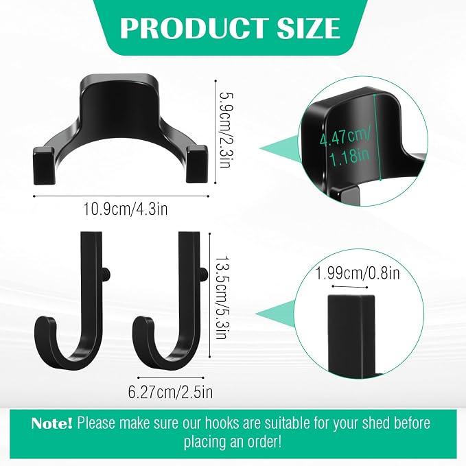 20 Pcs Storage Shed Tool Hooks Tool Hanger Compatible - Image 2