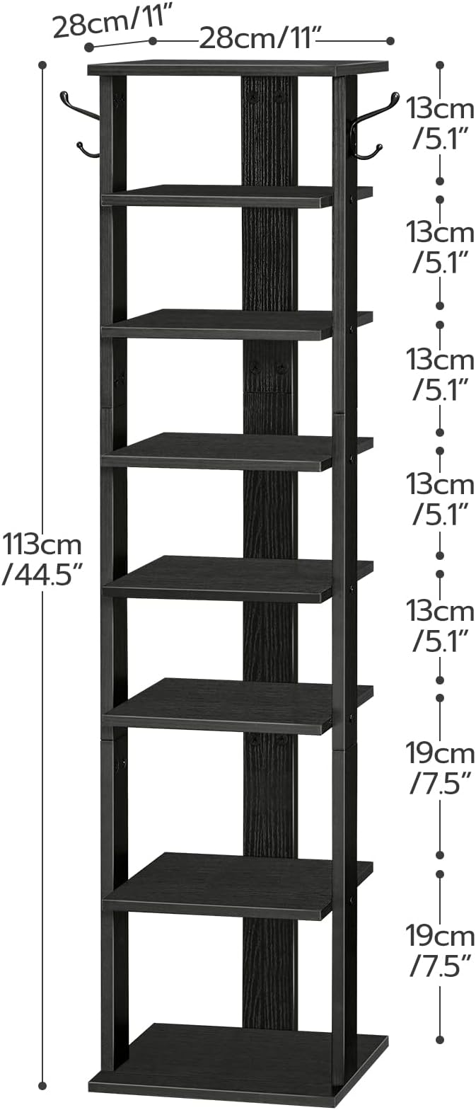 HOOBRO 8 Tiers Vertical Shoe Rack, Wooden Shoe Storage Organizer - Image 3