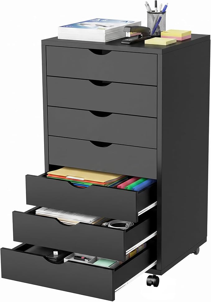 7 Drawer Office Storage Cabinet, Rolling File Cabinet by ALPEN