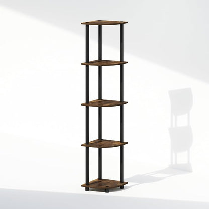 Furinno Turn-N-Tube Storage Shelves, 5-Tier Book Shelf, Corner Shelf, Toolless - Image 4