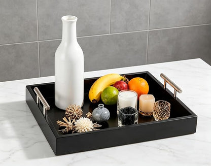 Serving Tray 16.5“X 13“Deluxe Wooden Ottoman Tray - Image 2