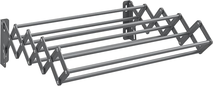 SONGMICS Clothes Drying Rack, Wall-Mounted Drying Rack Clothing, Small by Unknown